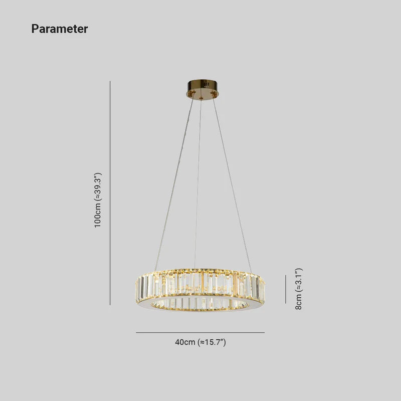 Marilyn Moderne Ronde LED Hanglamp Metaal/Kristal Goud Slaapkamer/Woonkamer/Eetkamer