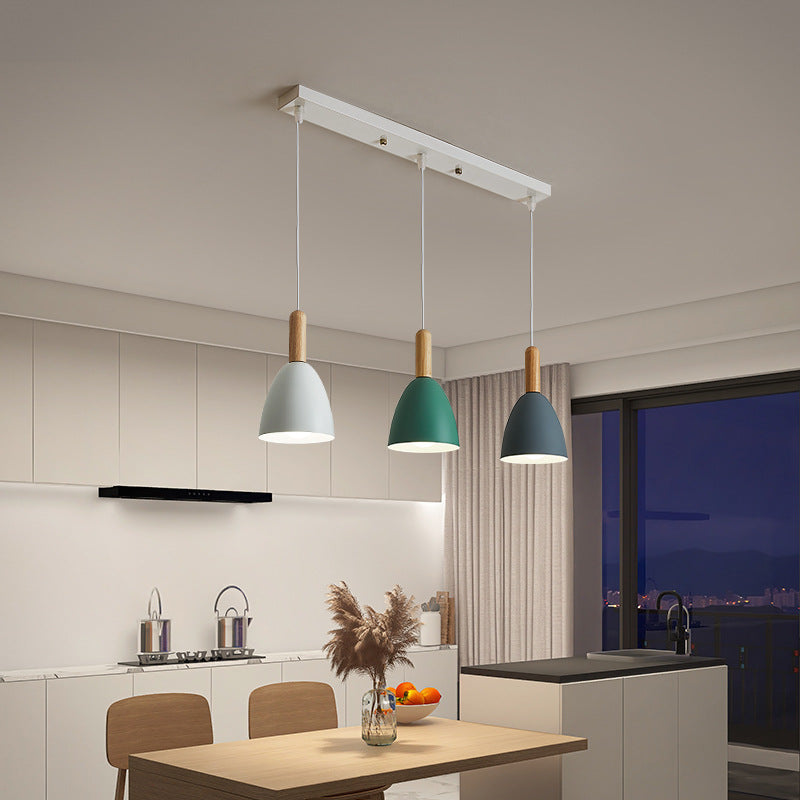 Morandi Moderne Minimalistische LED Hanglampen Metaal/Hout Woonkamer/Bedkamer