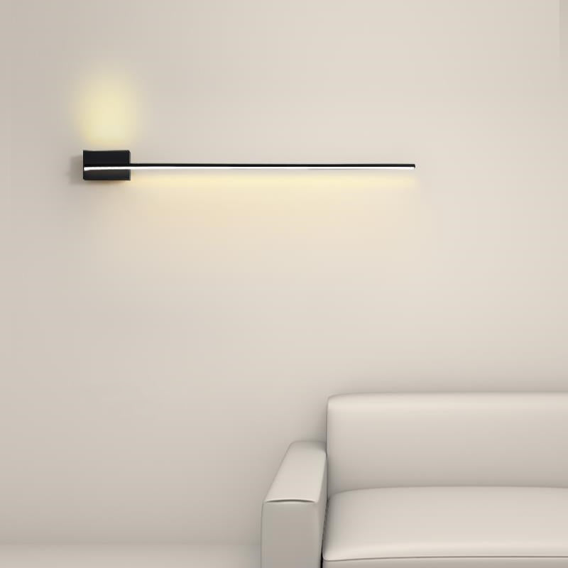 Edge Minimalistische Lineaire Metalen Wandlamp, Zwart