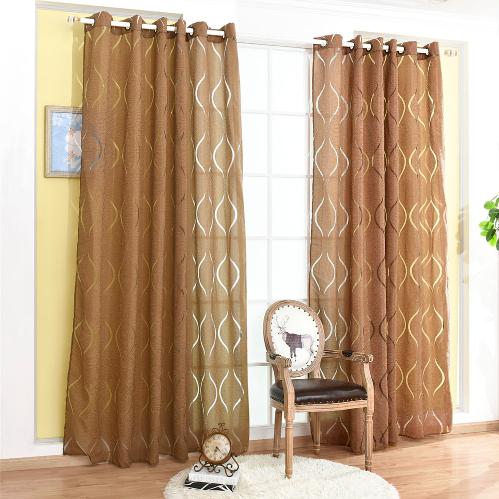 Modern Wave Pattern Bubble Translucent Sheer Curtain