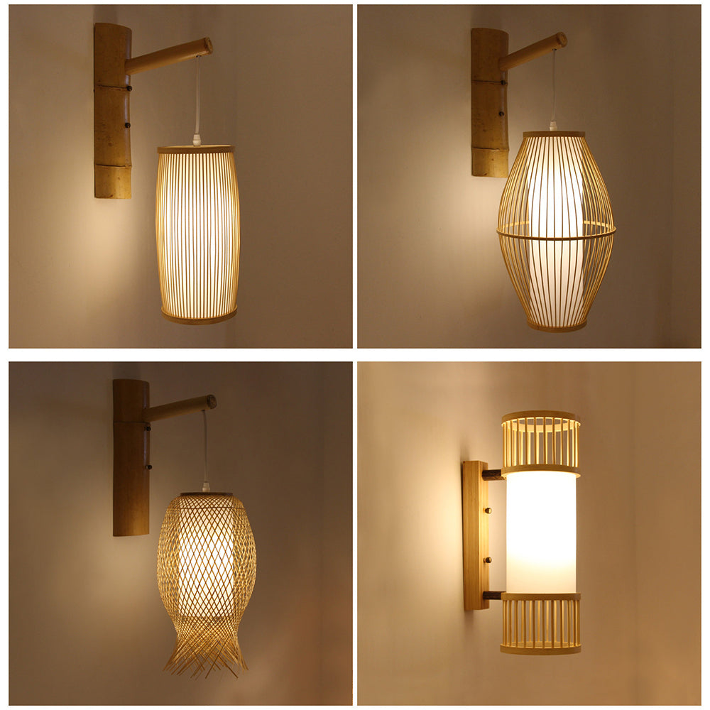 Ozawa Moderne Design LED Wandlamp Rustiek Rotan Weven Woon/Eet/Slaapkamer