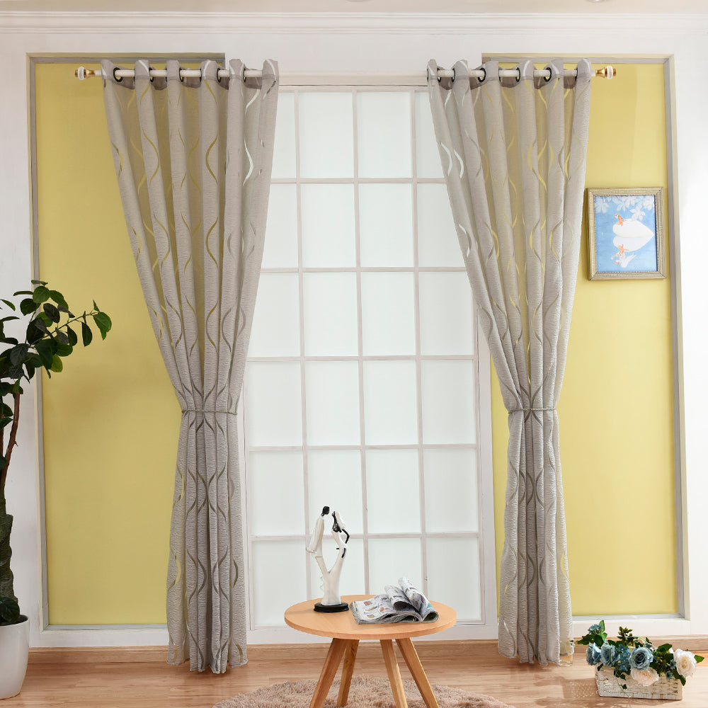 Modern Wave Pattern Bubble Translucent Sheer Curtain