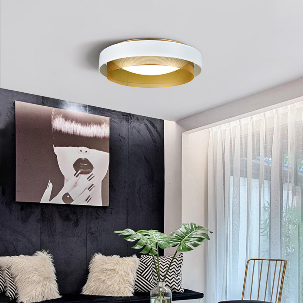 Quinn Modern Ronde LED Plafondlamp Metaal/Acryl Zwart/Wit Slaapkamer