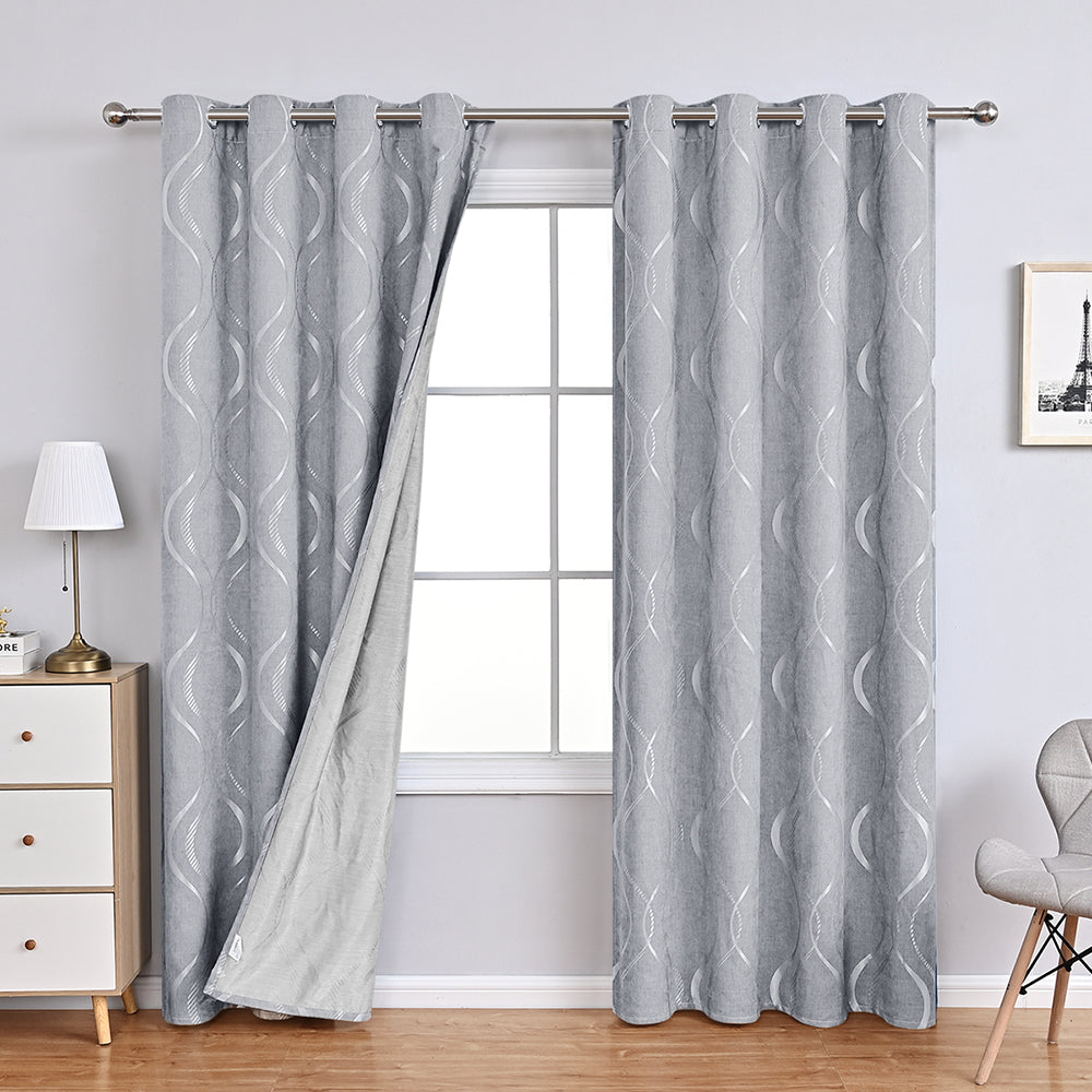 Modern Chenille Eight-Character Flower Thermal Blackout Curtain