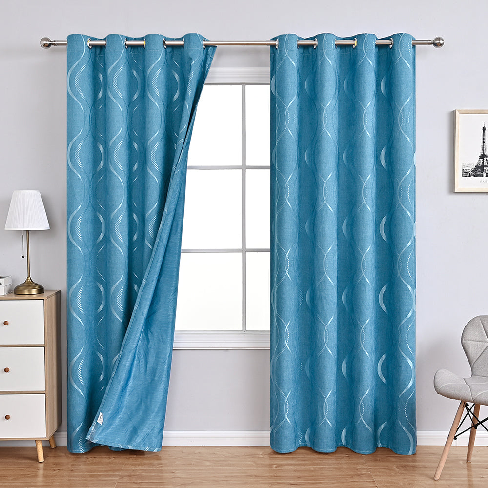 Modern Chenille Eight-Character Flower Thermal Blackout Curtain