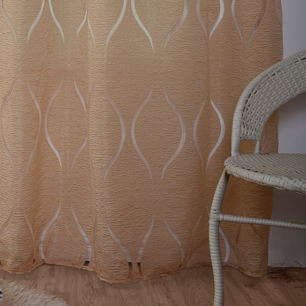 Modern Wave Pattern Bubble Translucent Sheer Curtain