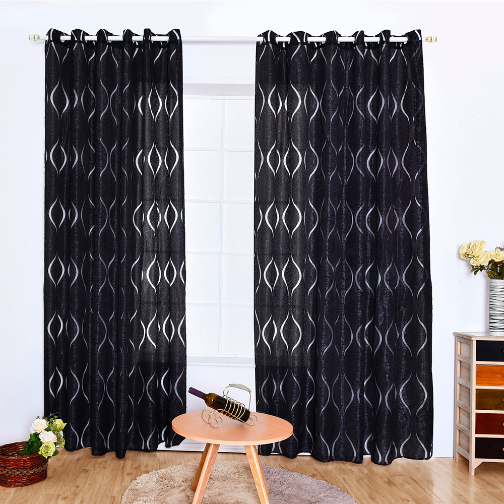 Modern Wave Pattern Bubble Translucent Sheer Curtain