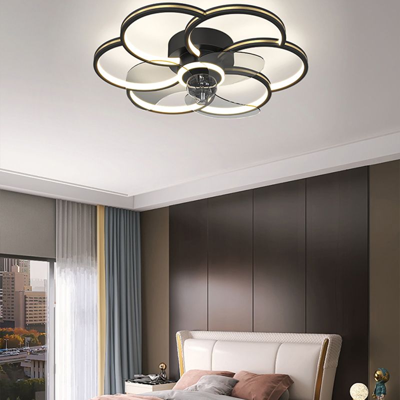 Arisha Plafondventilator met Lamp Metaal/Acryl Zwart/Goud Slaap/Woon/Eetkamer