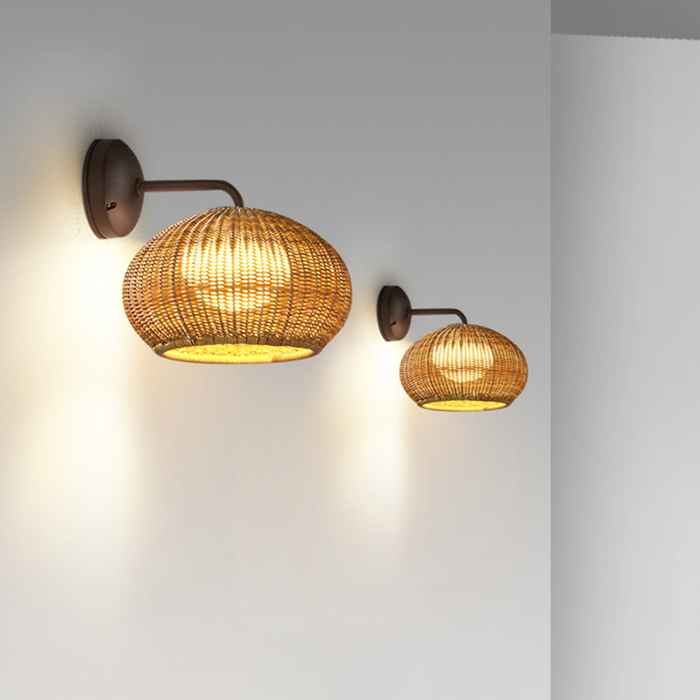 Ritta Moderne Design LED Buiten Wandlamp Rotan Acryl Zwart Buiten