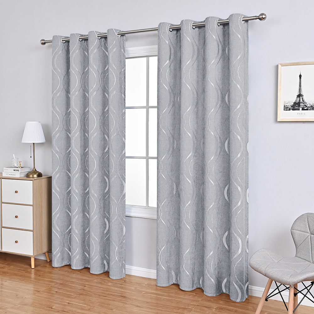 Modern Chenille Eight-Character Flower Thermal Blackout Curtain