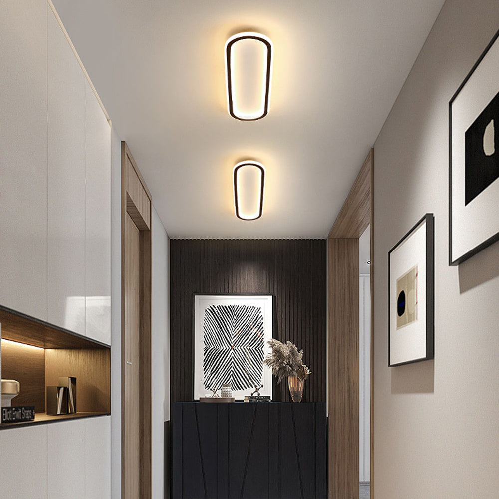 Quinn Minimalistisch Elliptische LED Plafondlamp Metaal/Acryl Zwart/Goud/Roségoud