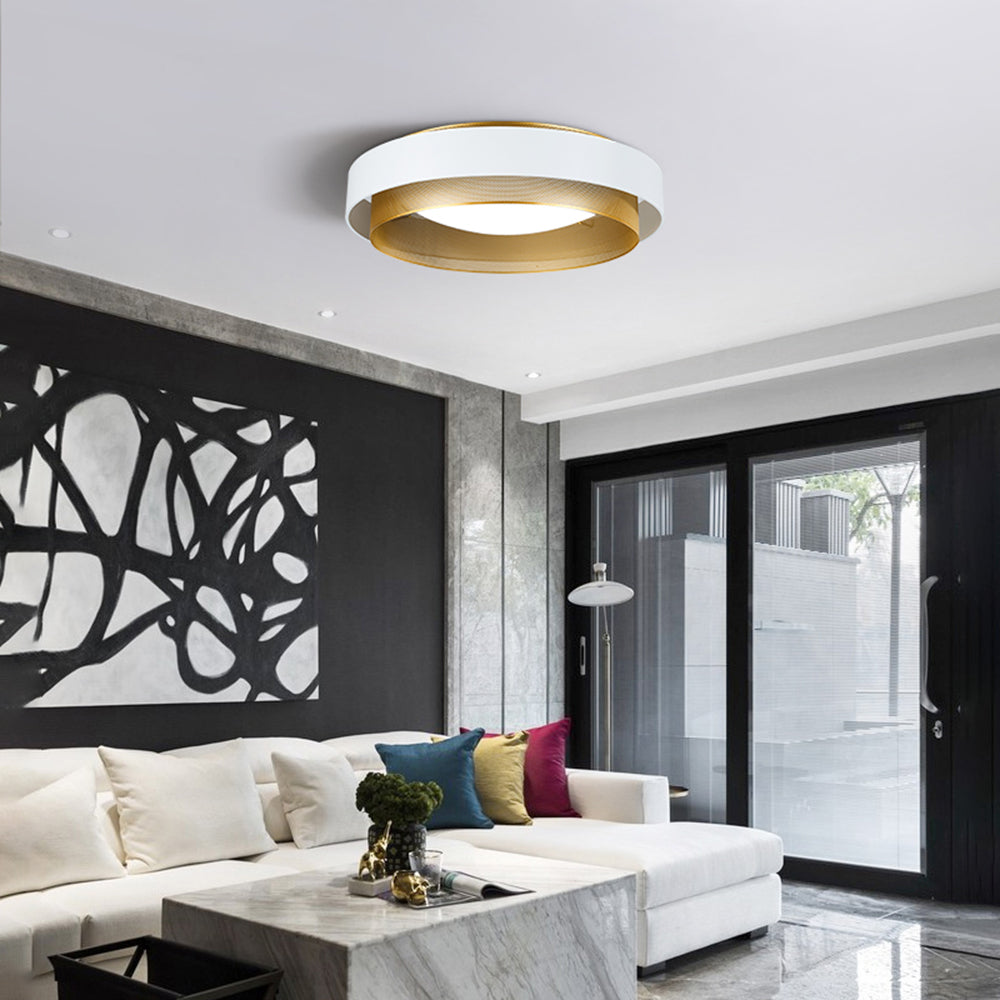 Quinn Modern Ronde LED Plafondlamp Metaal/Acryl Zwart/Wit Slaapkamer
