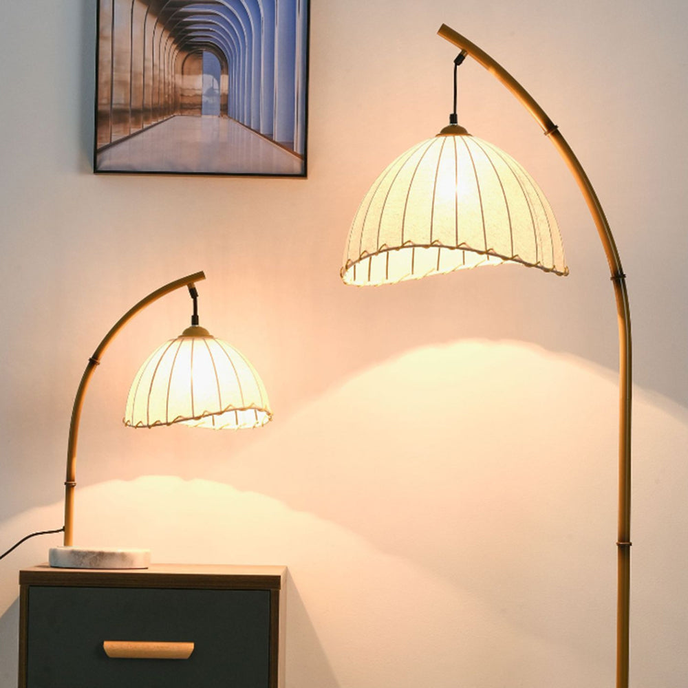Ozawa Design Bamboe LED Vloerlamp Metaal/Stof Slaap/Woon/Eetkamer