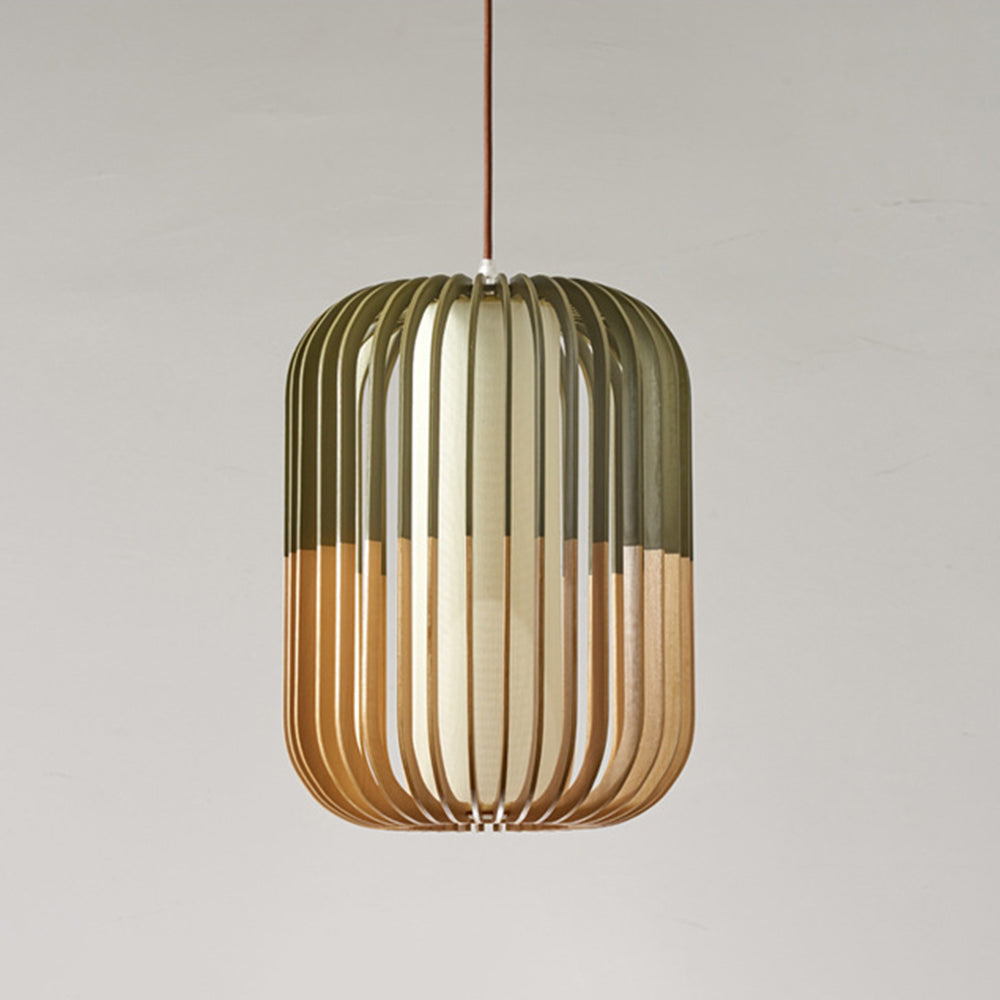 Ozawa Moderne Cilindrisch LED Vogelkooi Hanglamp Hout/Stof Slaap/Woon/Eetkamer