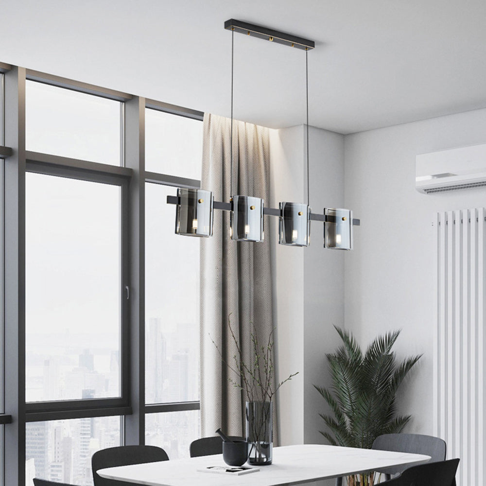 Evette Moderne Design Minimalistische Lineaire Hanglamp Metalen/Glas Zwart/Goud Eetkamer