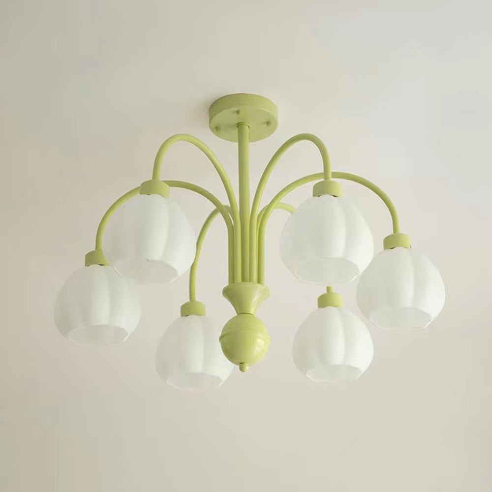 Lily Moderne Ronde LED Plafondlamp Metaal/Glas Groene Slaap/Woon/Eetkamer