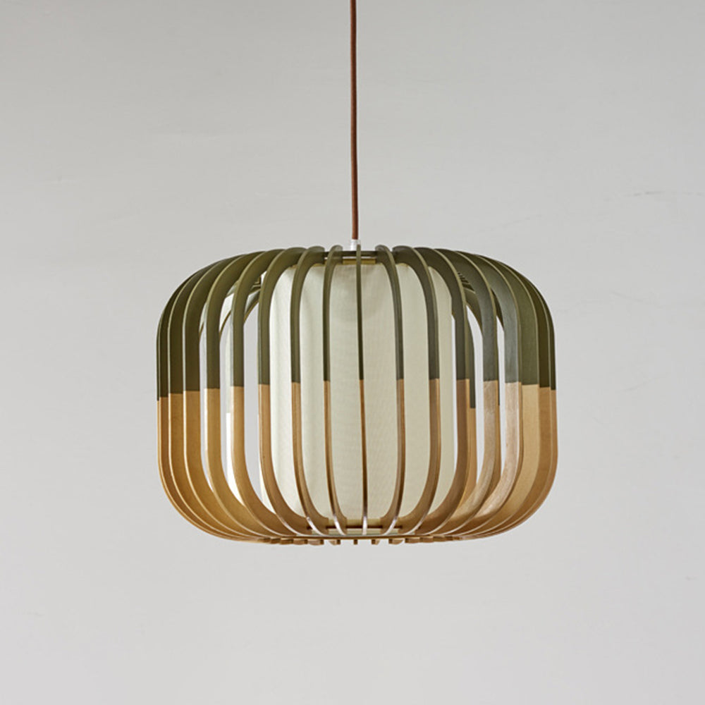 Ozawa Moderne Cilindrisch LED Vogelkooi Hanglamp Hout/Stof Slaap/Woon/Eetkamer