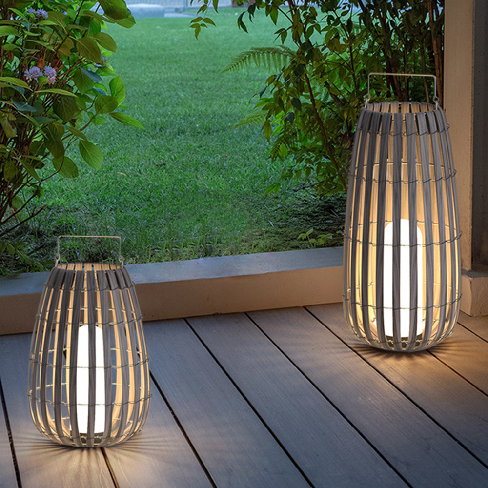Muto Retro Design LED Buitenlamp Metaal Bamboe Buiten Tuin