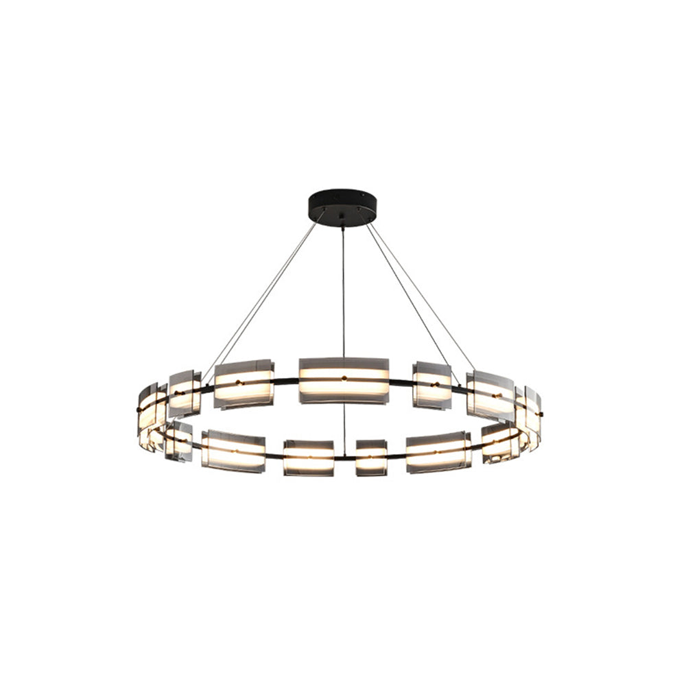 Evette Moderne Design LED Minimalistische Ring Hanglamp Metalen/Glas Zwart/Goud Slaap/Eetkamer