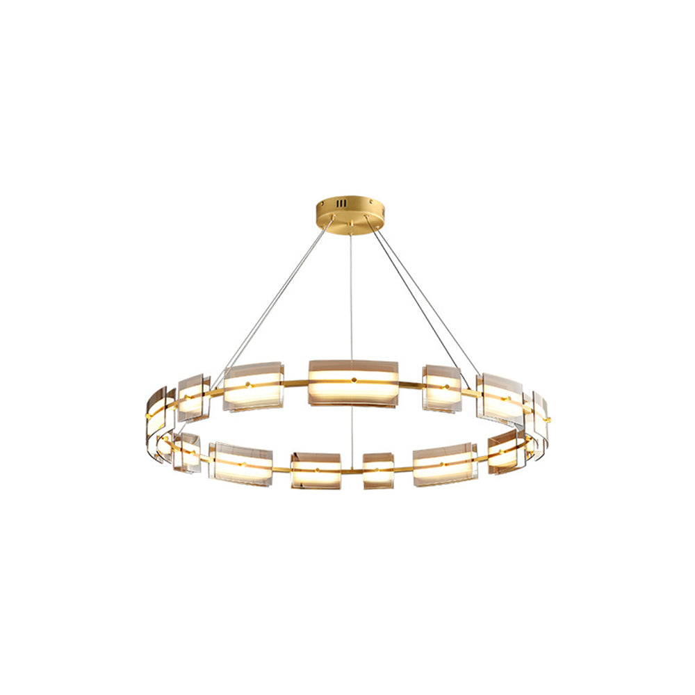 Evette Moderne Design LED Minimalistische Ring Hanglamp Metalen/Glas Zwart/Goud Slaap/Eetkamer