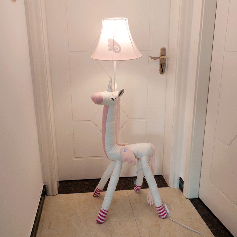 Minori Design Eenhoorn LED Vloerlamp Metaal/Doek Roze Slaap/Woon/Kinderkamer