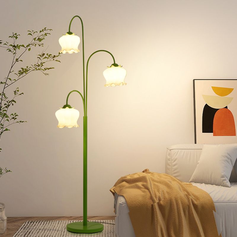 Lily Design Lelietjevandalen LED Vloerlamp Metaal/Glas Wit/Groen Slaap/Woon/Kinderkamer