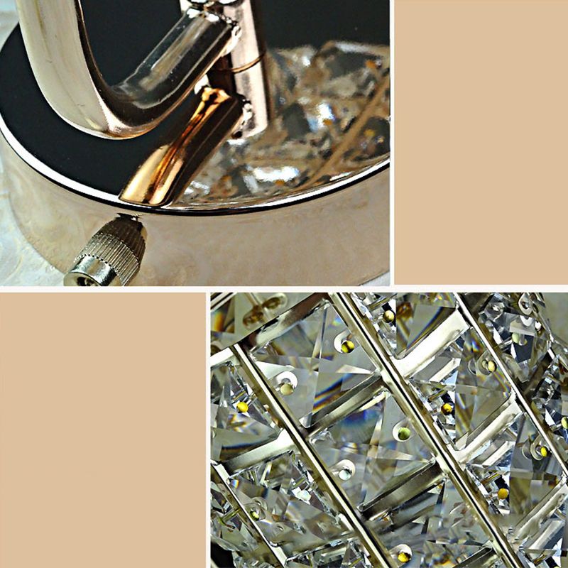 Kristy Moderne Cilinder LED Wandlamp Metaal/Crystal Goud/Chroom Slaap/Woon/Badkamer