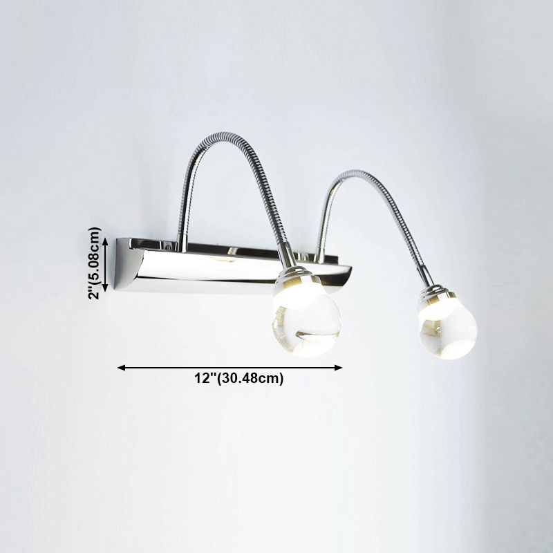 Leigh Moderne Bol LED Wandlamp Metaal/Acryl Silver Slaap/Woon/Badkamer