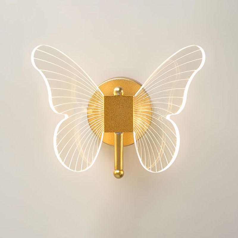 Kady Design Vlinder LED Wandlamp Metaal/Acryl Goud Slaap/Woon/Badkamer