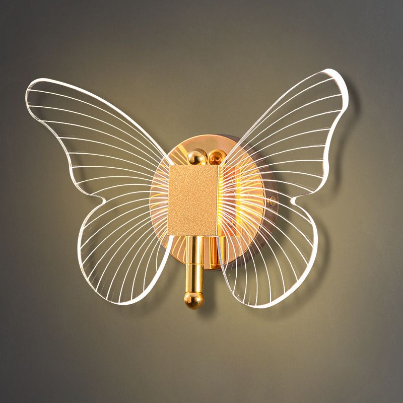 Kady Design Vlinder LED Wandlamp Metaal/Acryl Goud Slaap/Woon/Badkamer