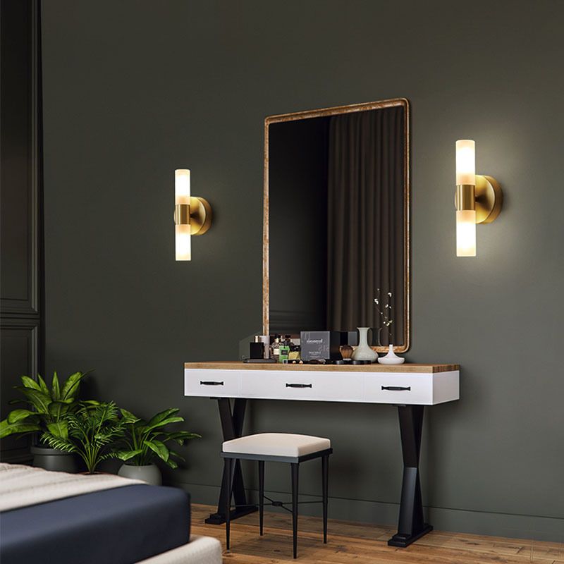 Leigh Moderne Cilinder LED Wandlamp Metaal/Acryl Goud Slaap/Woon/Badkamer