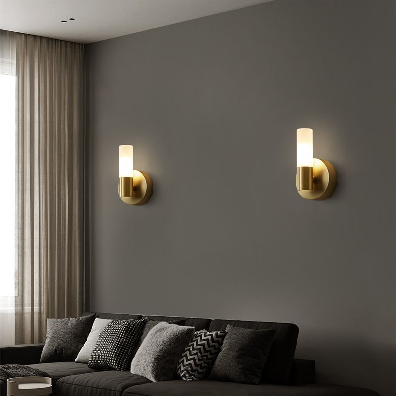 Leigh Moderne Cilinder LED Wandlamp Metaal/Acryl Goud Slaap/Woon/Badkamer