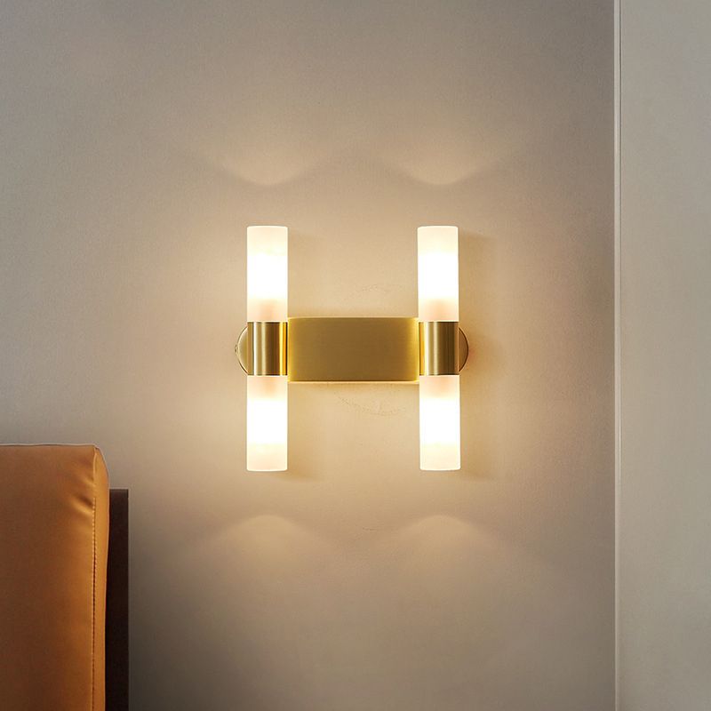 Leigh Moderne Cilinder LED Wandlamp Metaal/Acryl Goud Slaap/Woon/Badkamer