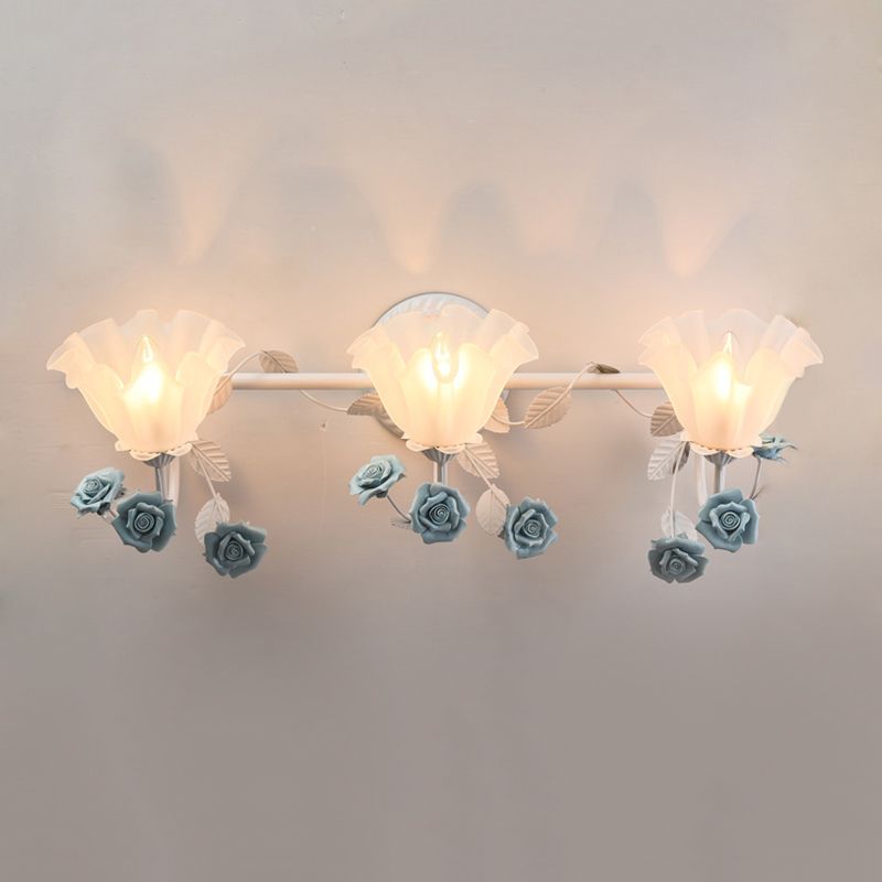 Félicie Design Bloem LED Wandlamp Metaal/Glas Blauw/Roze Slaap/Woon/Badkamer