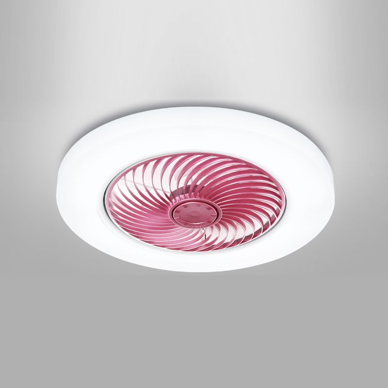 Quinn Moderne Ronde Plafondventilator met Lamp Acryl Wit/Blauw/Roze/Goud Slaap/Woon/Eetkamer