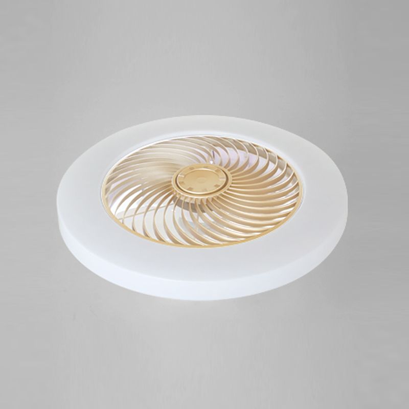 Quinn Moderne Ronde Plafondventilator met Lamp Acryl Wit/Blauw/Roze/Goud Slaap/Woon/Eetkamer