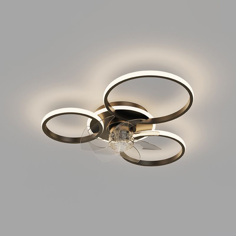 Arisha Moderne Design LED Plafondventilator met Lamp Metaal/Acryl Zwart/Goud Woonkamer/Eetkamer