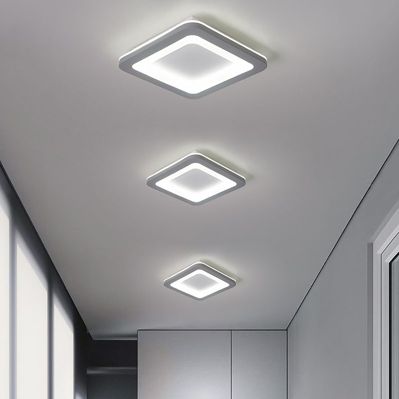 Quinn Moderne Design LED Plafondlamp Grijs Acryl Woonkamer Keuken
