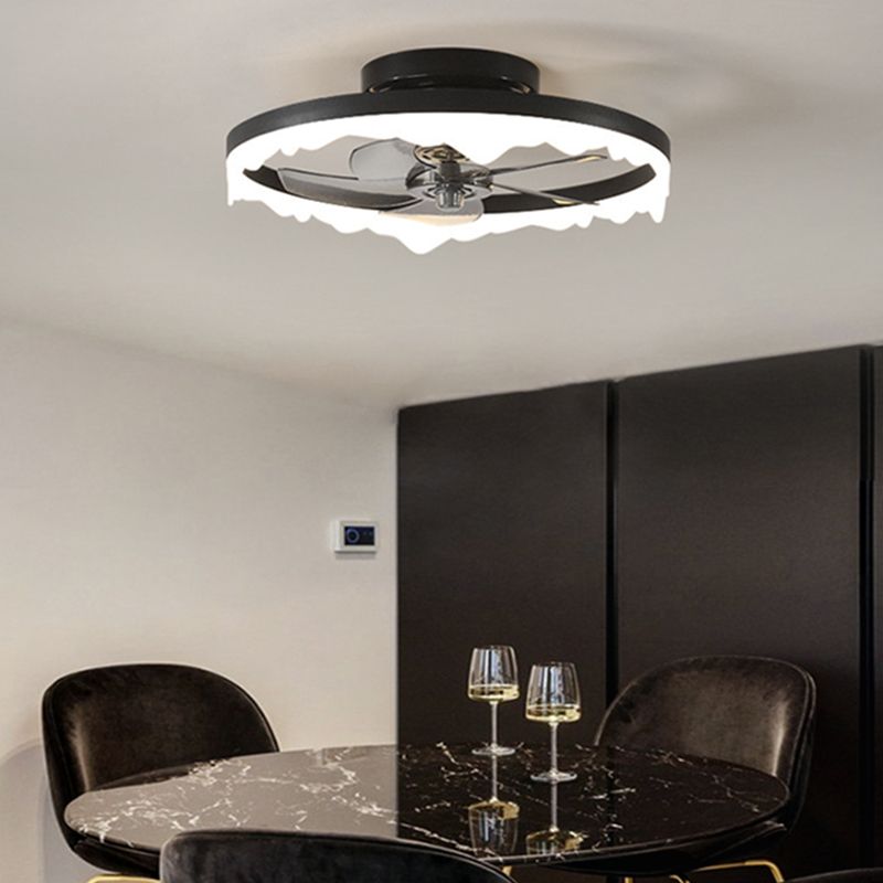 Herbert Moderne Design LED Plafondventilator met Lamp Metaal Zwart/Wit Woonkamer/Eetkamer