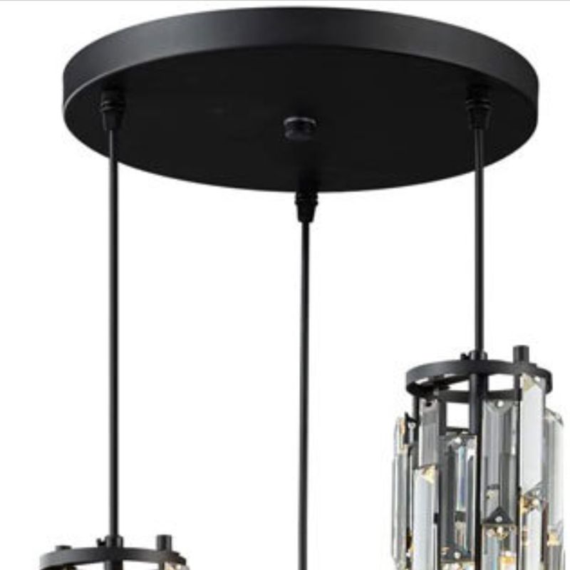 Kristy Moderne Cilinder LED Hanglamp Metaal/Crystal Zwart/Goud Slaap/Woon/Eetkamer