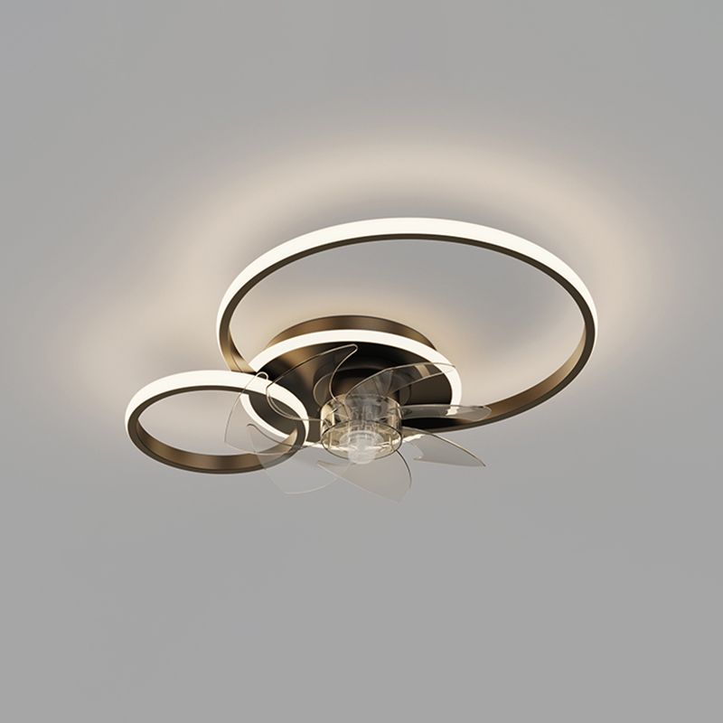 Arisha Moderne Design LED Plafondventilator met Lamp Metaal/Acryl Zwart/Goud Woonkamer/Eetkamer