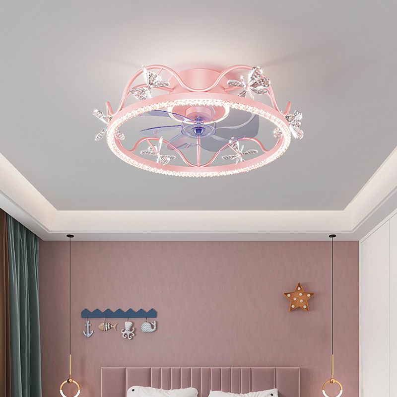 Minori Decoratief Design LED Plafondventilator met Lamp Sneeuwvlok Metaal Zwart-Goud/Blauw/Roze/Goud Woonkamer/Eetkamer