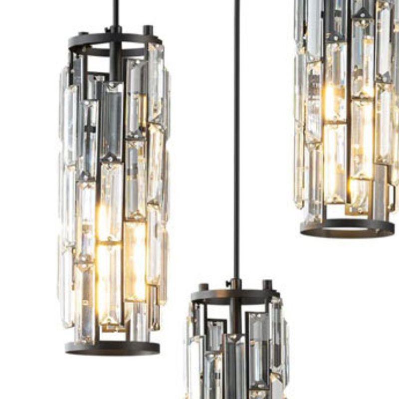 Kristy Moderne Cilinder LED Hanglamp Metaal/Crystal Zwart/Goud Slaap/Woon/Eetkamer