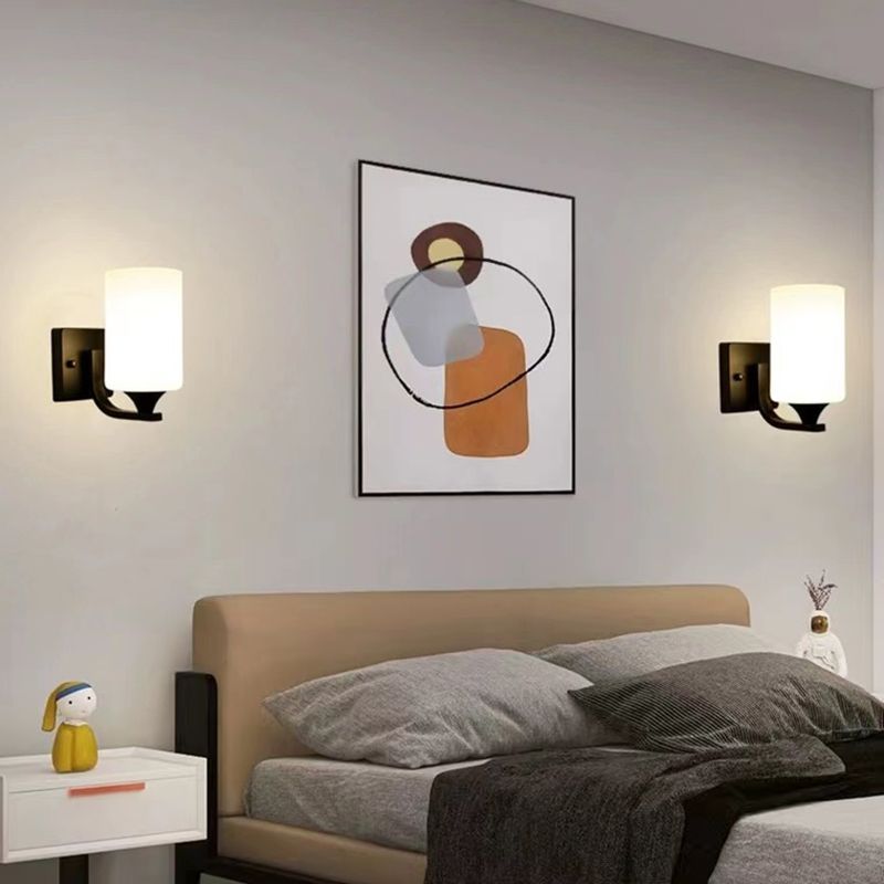 Eryn Moderne Cilinder LED Wandlamp Metaal/Glas Zwart/Chroom Slaap/Woon/Badkamer