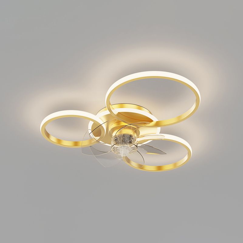 Arisha Moderne Design LED Plafondventilator met Lamp Metaal/Acryl Zwart/Goud Woonkamer/Eetkamer