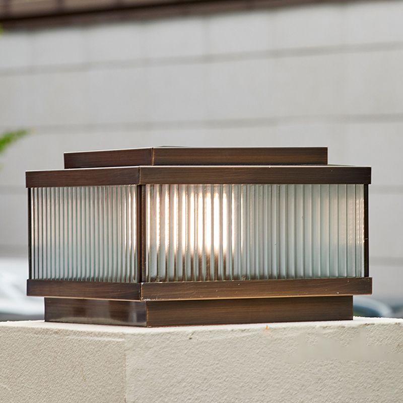 Riley Moderne LED Buitenlamp Bruin Metaal Tuin/Stoeprand/Balkon