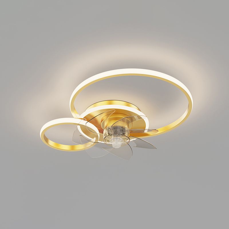 Arisha Moderne Design LED Plafondventilator met Lamp Metaal/Acryl Zwart/Goud Woonkamer/Eetkamer