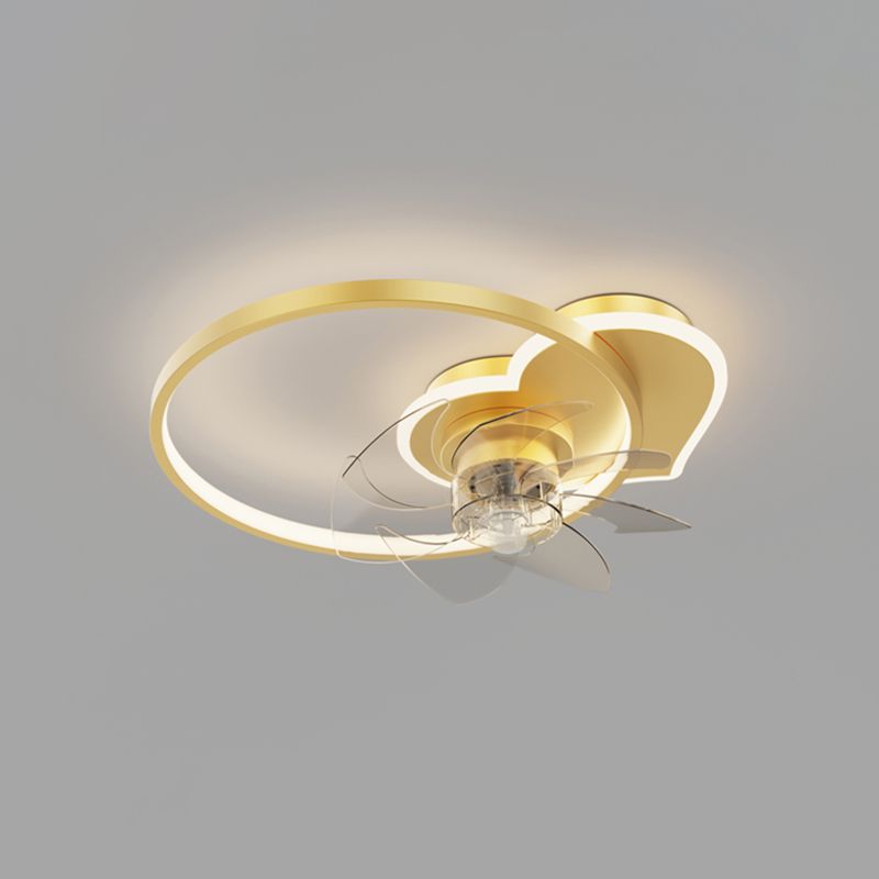 Arisha Moderne Design LED Plafondventilator met Lamp Metaal/Acryl Zwart/Goud Woonkamer/Eetkamer