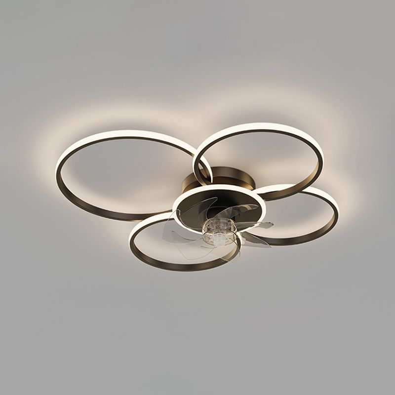 Arisha Moderne Design LED Plafondventilator met Lamp Metaal/Acryl Zwart/Goud Woonkamer/Eetkamer