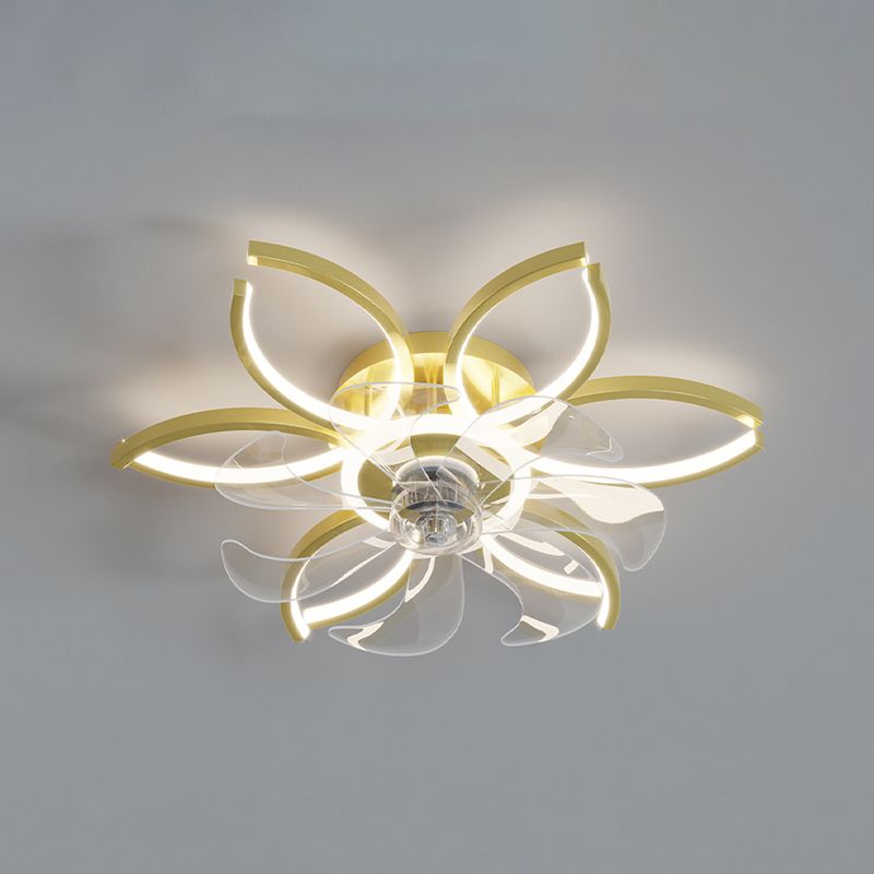 Lacey Moderne Plafondventilator met Lamp Metaal/Acryl Zwart/Wit/Goud Slaap/Woon/Eetkamer